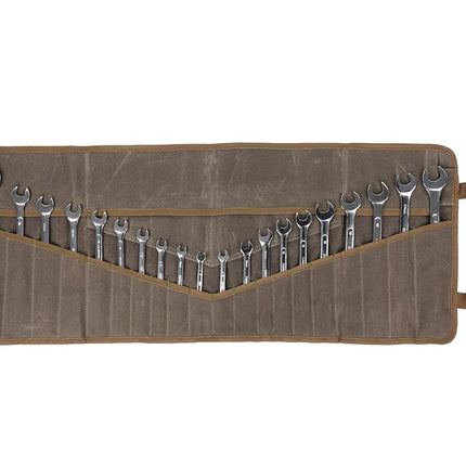 Tool Bag, Heavy Duty Waxed Canvas Wrench Tool Roll