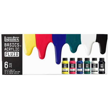 Pintura acrílica fluida Liquitex BASICS, juego de 6 botellas de 118 ml (4 oz.)