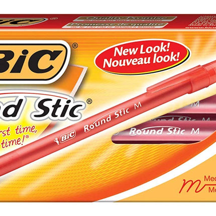 BIC Round Stic Xtra Life Ballpoint Pen, Medium Poi