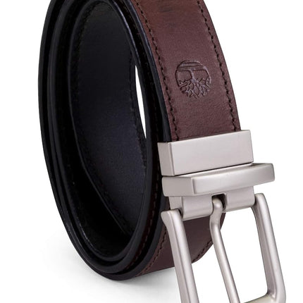 Timberland Men's Classic Leather Reversible Belt, Brown/Black, 44