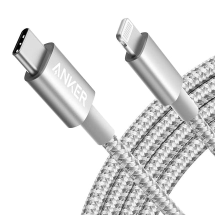 Anker New Nylon USB C to Lightning Cable, Apple MFi Certified for iPhone 14 Series, and More (6FT,Silver)