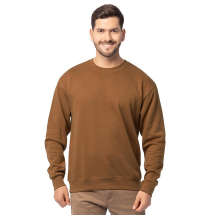 Sudadera de cuello redondo de vellón Eversoft para hombre Fruit of the Loom, absorbe la humedad y es transpirable, tallas S-4x, nuez pecana dorada, 4XL