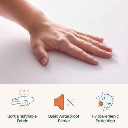 Linenspa Protector-Waterproof-Vinyl Free, Polyurethane, White, King
