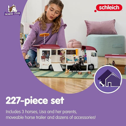 Schleich Horse Club – Horse Transporter Playset, Realistic Equestrian Vehicle Toy for Kids Ages 3+