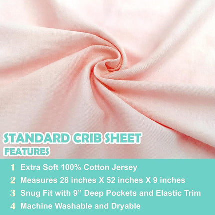 American Baby Company Fitted Crib Sheet 28" x 52", Soft Breathable Neutral Cotton Jersey Sheet, Blush, for Boys and Girls, Fits Crib and Toddler Bed mattresses