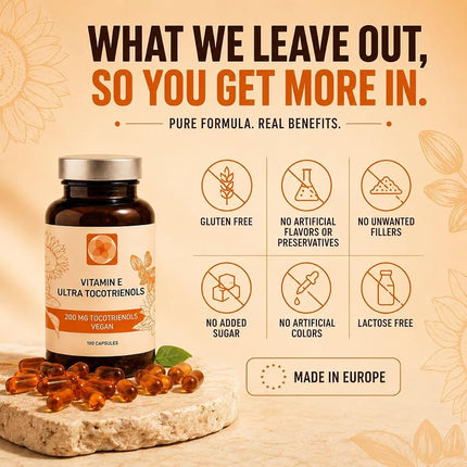 Kala Health Ultra Tocotrienol 200mg Vitamin E Vegan – All 4 tocotrienols - Alpha Tocotrienol + Beta Tocotrienol + Gamma Tocotrienol + Delta Tocotrienol – No Tocopherols - Unique Tocotrienol Complex (180)