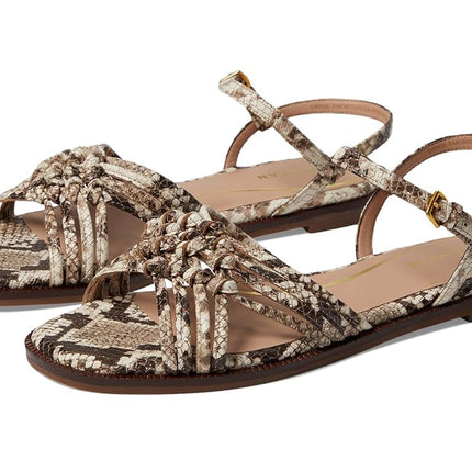 Cole Haan Women's Jitney Knot Sandal Flat, Sndlr Snke Prt Ltr, 5 UK