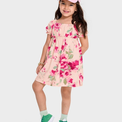 The Children's Place Baby Girls' and Toddler Short Sleeve Dressy Dresses, Crystal Pink, 18-24 Months