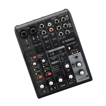 Black 6-Channel Live Streaming Mixer/USB Interface for IOS/Mac/PC