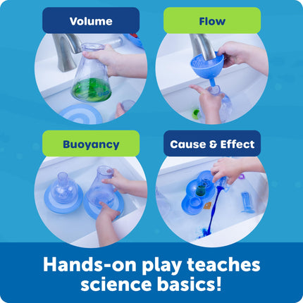 Learning Resources Splashology Laboratorio de agua, 3 años en adelante, juguete de baño STEM y kit de ciencia de juego de agua con 7 experimentos para niños