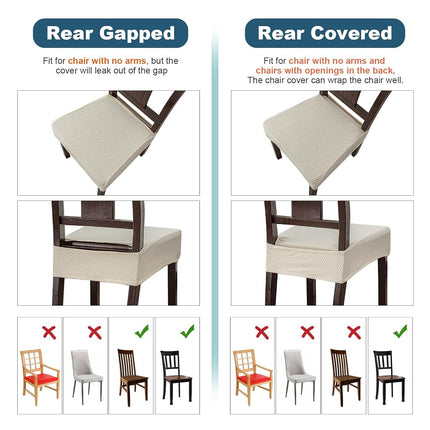 Seat Covers for Dining Room Chair Covers Dining Chair Covers (4 PCS-Rear-gapped, Beige)