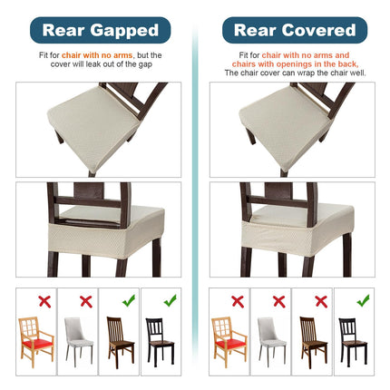 Seat Covers for Dining Room Chair Covers Dining Chair Covers (4 PCS-Rear-gapped, Beige)