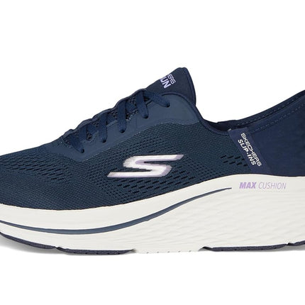 Skechers Women's Max Cushioning Elite 2.0 Vanish Hands Free Slip-ins Sneaker, Navy/Lavender, 5.5 UK Wide