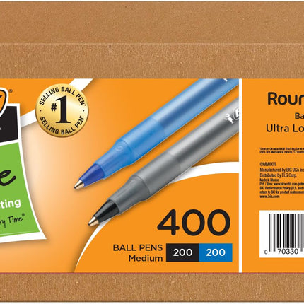 Bic Pens Large Bulk Pack of 400 Ink Pens, Bic Roun
