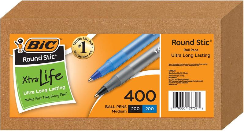 Bic Pens Large Bulk Pack of 400 Ink Pens, Bic Roun