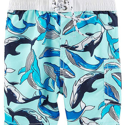Osh Kosh B'Gosh Baby Boys Infant Blue Printed Swim Short (12 Months)