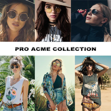 Gafas de sol polarizadas pequeñas redondas Pro Acme para hombres y mujeres, estilo retro, con montura de metal, UV400, C6 - Marco dorado/Lente marrón, Pequeñas