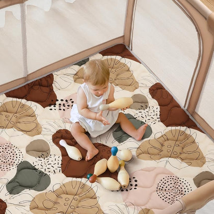 Blissful Diary Baby Play Mats for Floor, 127×127cm Crawling Mat, Thicken Soft Padding Foam Playmats for Babies and Toddlers Infants, Foldable and Machine Washable, Boho Design