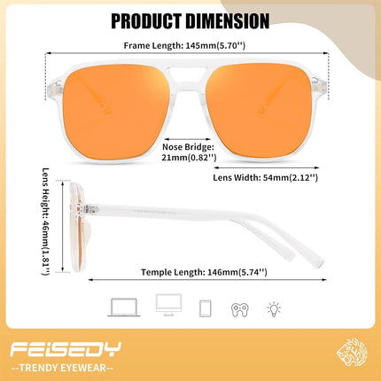 FEISEDY Blue Light Blocking Glasses with Anti Glare for Women Men B2835