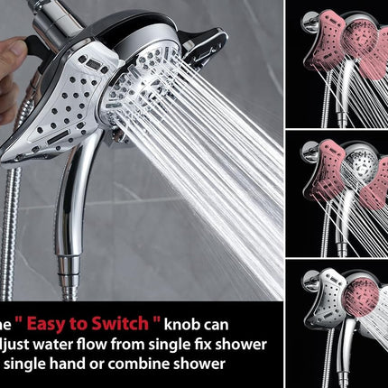 Pommeau de douche GRICH 2.5GPM avec douchette à main combinée : 2 en 1 Pommeaux de douche pluie haute pression et douchette à main, 9 modes/réglages de pulvérisation Pommeau de douche détachable avec tuyau de 60 pouces