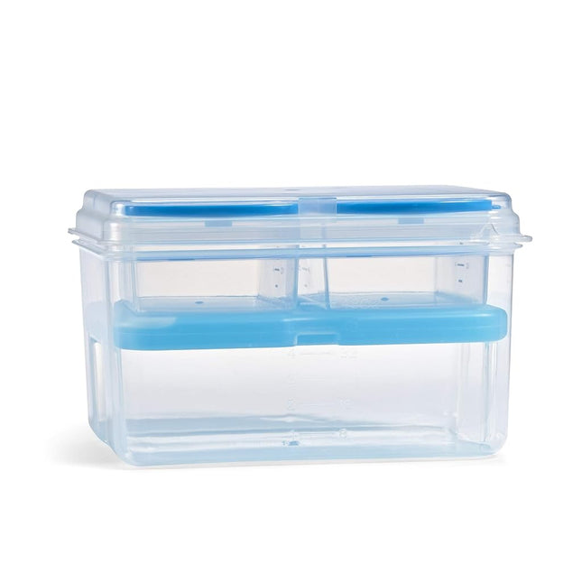 Fit + Fresh Entrée Set, Reusable Kit Includes a 6-Cup Lunch Container, Two 1-Cup Snack Containers & a Slim Ice Pack, Perfect for Insulated Lunch Bag, Lunch Box & More, Blue