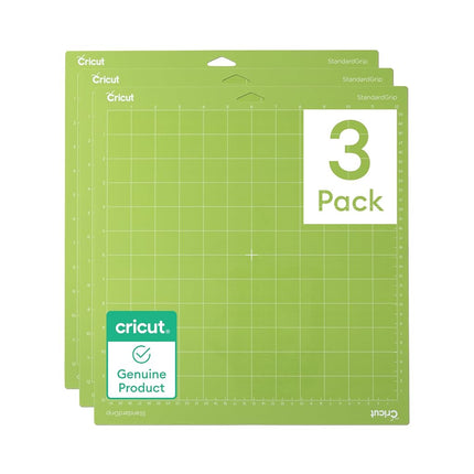 Cricut Tapetes de máquina StandardGrip de 30,5 cm x 30,5 cm, tapetes de corte reutilizables para manualidades con película protectora, úsalos con cartulina, vinilo termoadhesivo y más, compatibles con Cricut Explore y Maker (3 unidades)