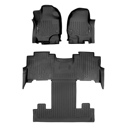 SMARTLINER Floor Mats 3 Row Liner Set Black for 2018-2019 Expedition/Navigator with 2nd Row Bucket Seats (Incl. Max and L)