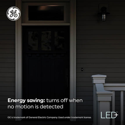 GE LED+ Motion Sensor LED Light Bulbs, 15W, PAR38 Outdoor Security Floodlight, Warm White (2 Pack)