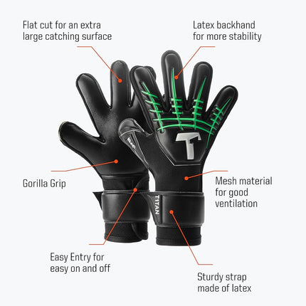 T1TAN Fluo Beast Junior 3.0 - Goalkeeper Gloves for Children - Goalkeeper Gloves without Finger Guards - For The Future Professional - Outer Seams - Size 4