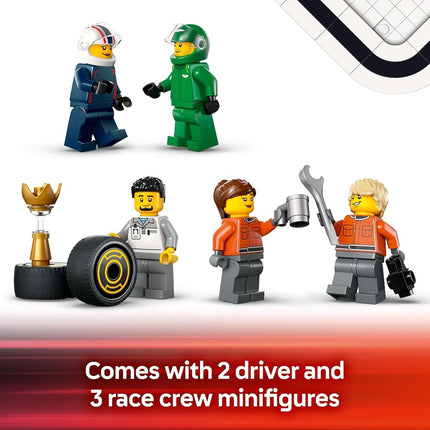 LEGO City F1 Truck with RB20 & AMR24 F1 Cars, Kids Toy for 8+ Year Old Boys & Girls, Formula 1 Toy with Aston Martin and Red Bull Racing Car, Construction Kit with Transporter and 5 Minifigures 60445