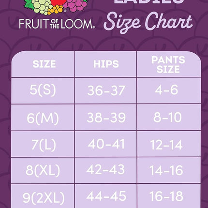 Fruit of the Loom Ropa interior de microfibra tipo bikini para mujer, paquete de 6, varios colores, 7