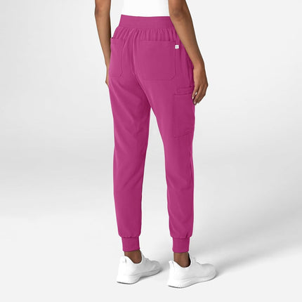 WonderWink Women's Jogger Utility Scrub Pant, Raspberry, 3X Petite