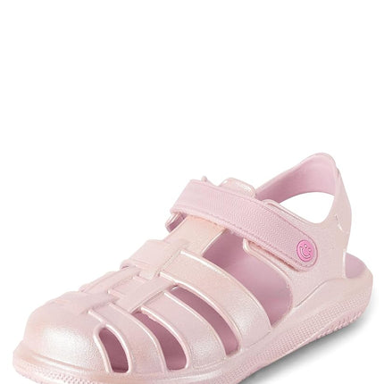 The Children's Place Sandalias tipo cangrejera de goma para bebés y niñas pequeñas, multicolor degradado, rosa, 4 Toddler