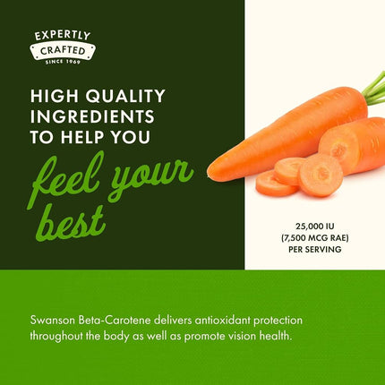 Swanson Beta-Carotene (Vitamin A) 10000 Iu (3000 mcg) 250 Sgels