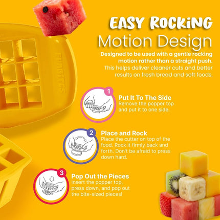 FunBites Food Cutter, Yellow Squares