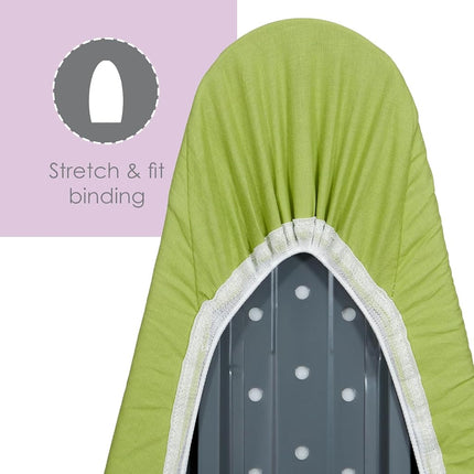 Ironing Board Cover and Pad (Sage Green), 100% Cotton with Premium Polyester Padding by Seymour Home Products; Fits Full Size Board | Stain and Scorch Resistant; Elastic Edge | Laundry Accessories
