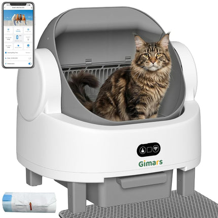 Gimars Open Top Design Self Cleaning Litter Box, A