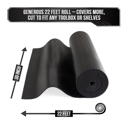 PD Non-Slip Drawer Liner, 76 x 670 cm (Black)