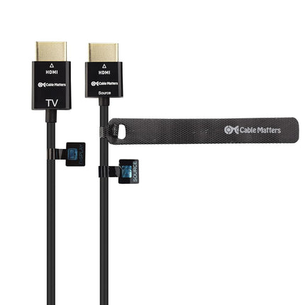 Cable Matters 2-Pack Ultra Thin HDMI Cable 10 ft, Support 4K@60Hz, Ultra Slim HDMI Cable 4K Rated with Ethernet, HDR Support for PS5, Xbox Series X/S, RTX4090/3090, RX 7900/7800, Apple TV, and More