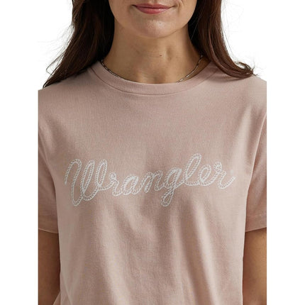 Wrangler Women's Western Retro Short-Sleeve Graphic T-Shirt, Peach Whip Heather, Medium