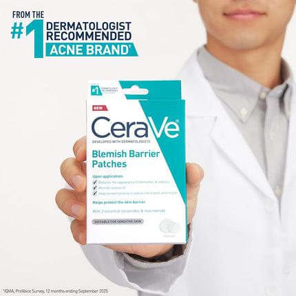 CeraVe Hydrocolloid Blemish Patches, Oil Absorbing Spot Control with Ceramides and Niacinamide, Allergy-Tested & Suitable For Sensitive Skin, Ultra-Thin & Blends Into All Skin Tones, 44ct