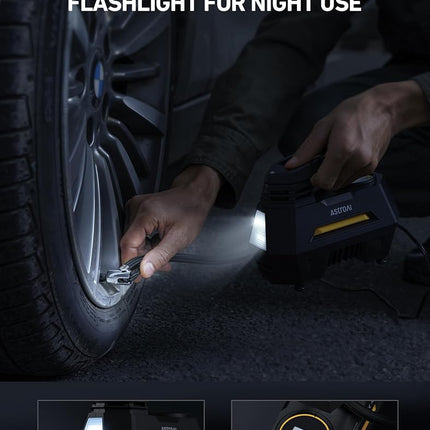 AstroAI Car Tyre Inflator Air Compressor 12V DC, Fast Pump for Compact SUV