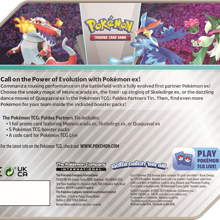 PoKéMoN TCG: Paldea Partners Tin