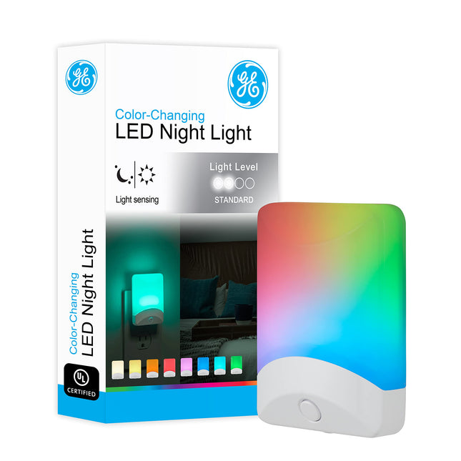 GE Color-Changing LED Night Light, White & Vibrant