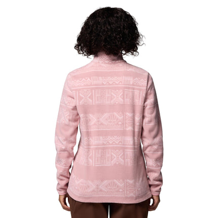 Columbia Women's Benton Springs Printed 1/2 Snap, Fleece Pull Over, Eraser Pink Deschutes Days, M