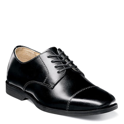 Florsheim Unisex-Child Reveal Cap Toe Ox, Jr. (Toddler/Little Big Kid) Oxford, Black, 1 US Wide Little Kid