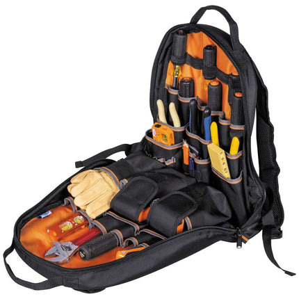 Klein Tools 55475 Tool Bag Backpack, Heavy Duty Tradesman Pro Tool Organizer/Tool Carrier with 35 Pockets for Hand Tools and Gear