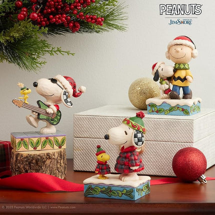 Enesco Peanuts by Jim Shore Snoopy and Woodstock Rocking Out Figurine, 5 Inch, Multicolor