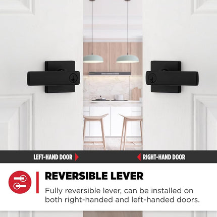 Kwikset Breton Keyed Entry Door Lever Featuring SmartKey Security in Polished Chrome