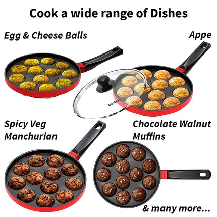 Hawkins Futura Non Stick Appe Pan with Glass Lid, 22 cm Size